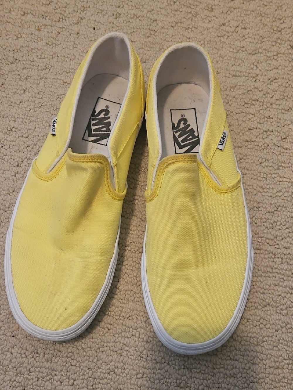Vans Yellow Slip-On Canvas Sneakers